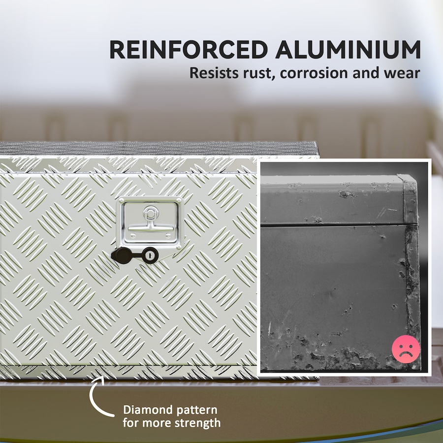 Image 931067_ALTMORE3.jpg, Product 931-067 / Price $114.99, 24 In Underbody Truck Tool Box, Heavy Duty Aluminum Diamond Plate Tool Box from HOMCOM on TSC.ca's Home & Garden department