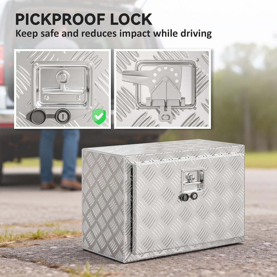 Image 931067_ALTMORE6.jpg, Product 931-067 / Price $114.99, 24 In Underbody Truck Tool Box, Heavy Duty Aluminum Diamond Plate Tool Box from HOMCOM on TSC.ca's Home & Garden department