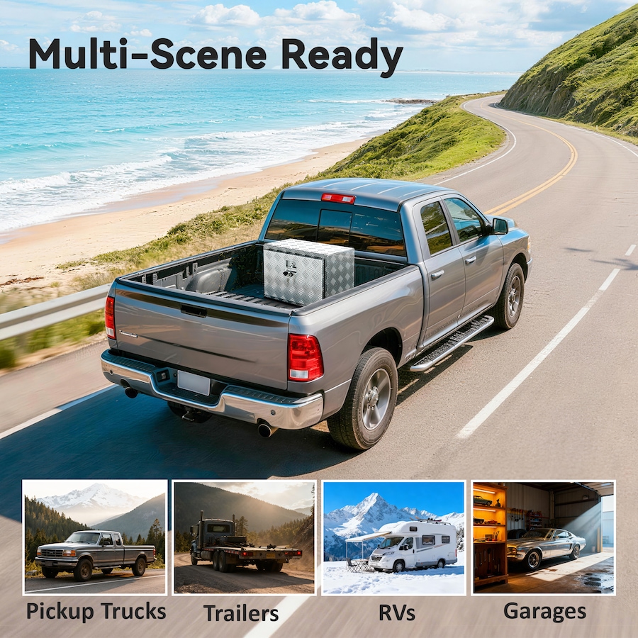 Image 931067_ALTMORE7.jpg, Product 931-067 / Price $114.99, 24 In Underbody Truck Tool Box, Heavy Duty Aluminum Diamond Plate Tool Box from HOMCOM on TSC.ca's Home & Garden department