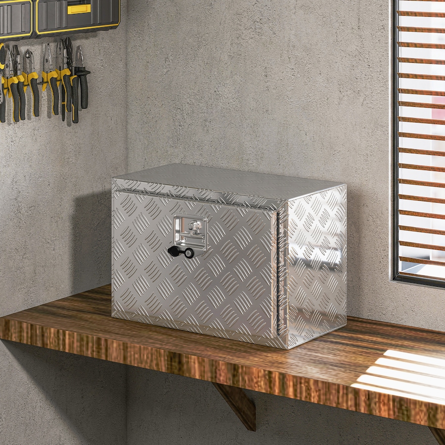 Image 931067_ALTMORE8.jpg, Product 931-067 / Price $114.99, 24 In Underbody Truck Tool Box, Heavy Duty Aluminum Diamond Plate Tool Box from HOMCOM on TSC.ca's Home & Garden department