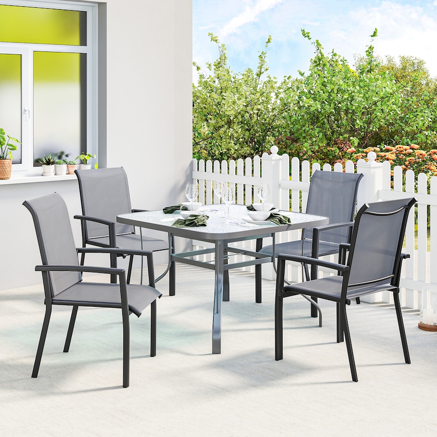 Image 931069_ALTMORE1.jpg, Product 931-069 / Price $229.99, Outsunny Patio Chairs Set of 4, Stackable Outdoor Dining Chairs, Grey from Outsunny on TSC.ca's Home & Garden department