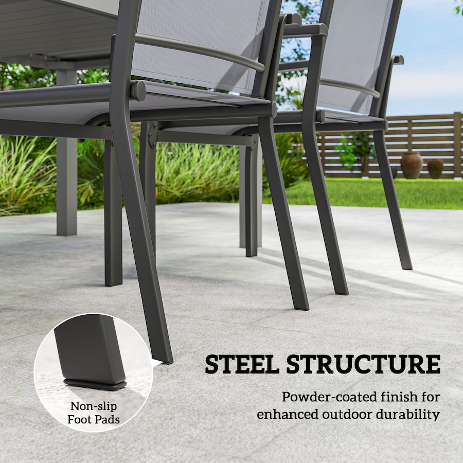 Image 931069_ALTMORE6.jpg, Product 931-069 / Price $229.99, Outsunny Patio Chairs Set of 4, Stackable Outdoor Dining Chairs, Grey from Outsunny on TSC.ca's Home & Garden department