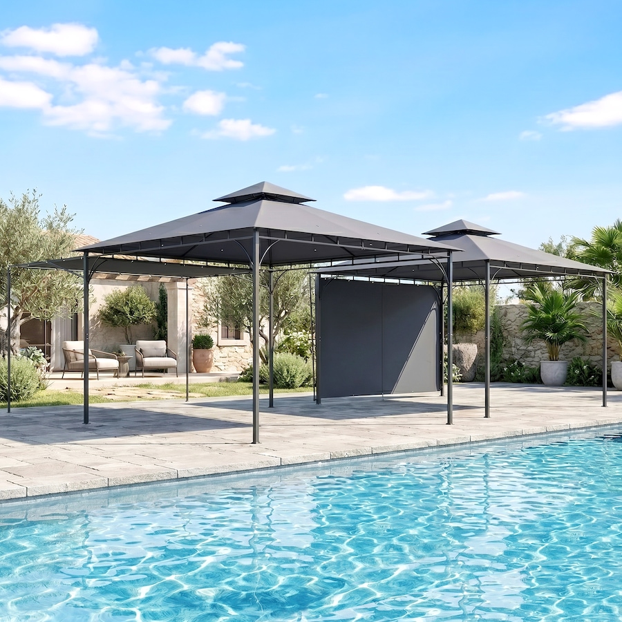Image 931074.jpg, Product 931-074 / Price $204.99, Outsunny Patio Gazebo Extendable Shade 10.5′ x 10.5′, Dark Grey from Outsunny on TSC.ca's Home & Garden department