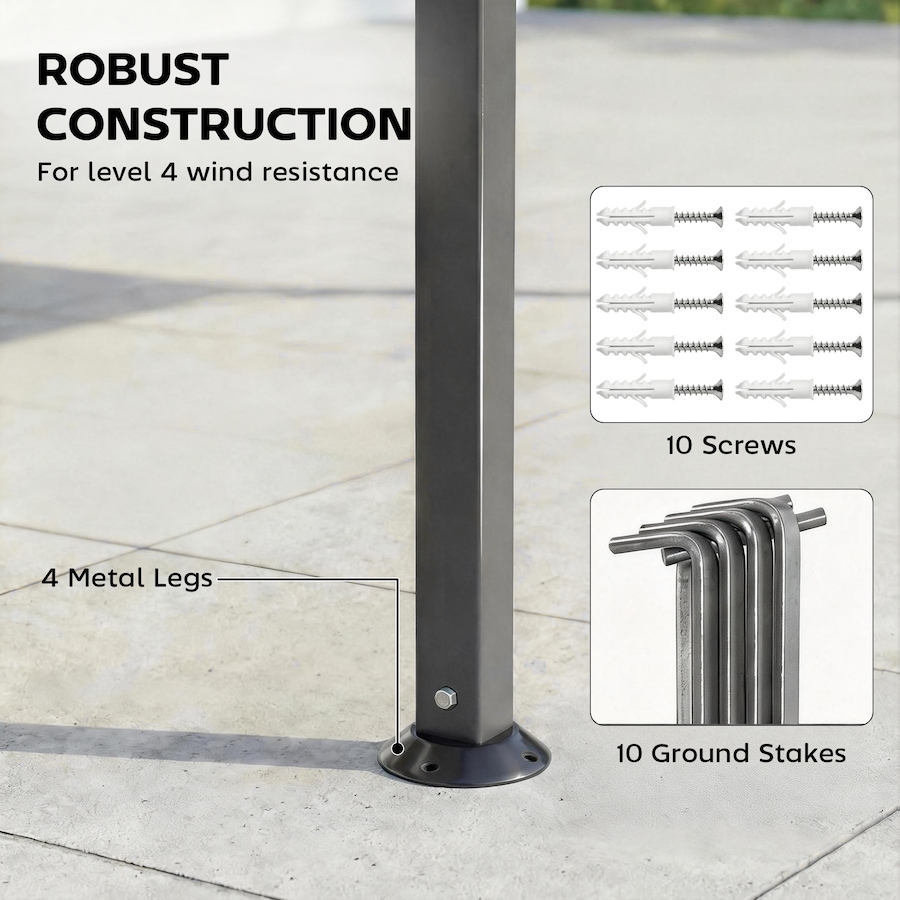 Image 931074_ALTMORE11.jpg, Product 931-074 / Price $204.99, Outsunny Patio Gazebo Extendable Shade 10.5′ x 10.5′, Dark Grey from Outsunny on TSC.ca's Home & Garden department