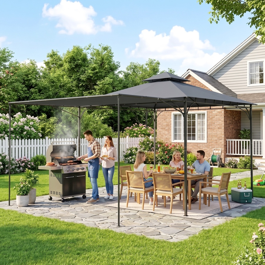 Image 931074_ALTMORE14.jpg, Product 931-074 / Price $204.99, Outsunny Patio Gazebo Extendable Shade 10.5′ x 10.5′, Dark Grey from Outsunny on TSC.ca's Home & Garden department