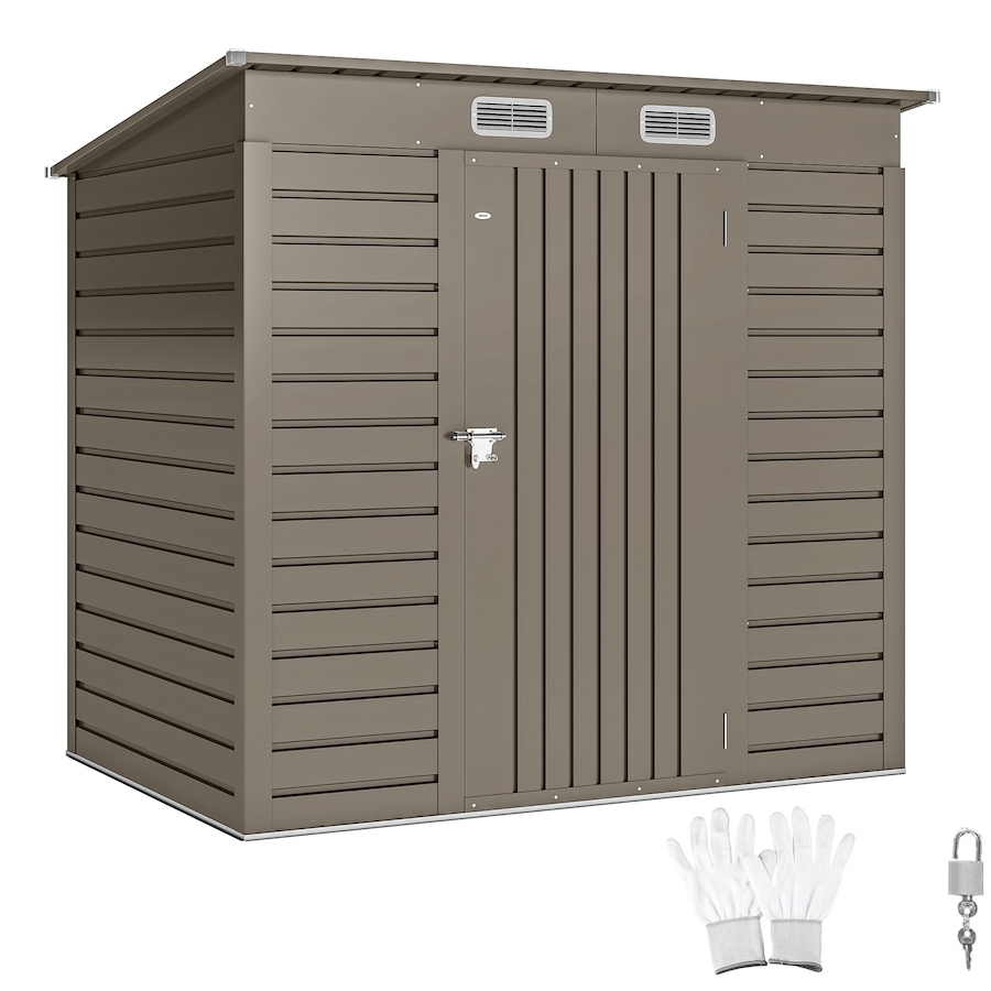 Image 931078.jpg, Product 931-078 / Price $289.99, Outsunny 6 x 4FT Metal Garden Storage Shed with 2 Vents, Light Grey from Outsunny on TSC.ca's Home & Garden department