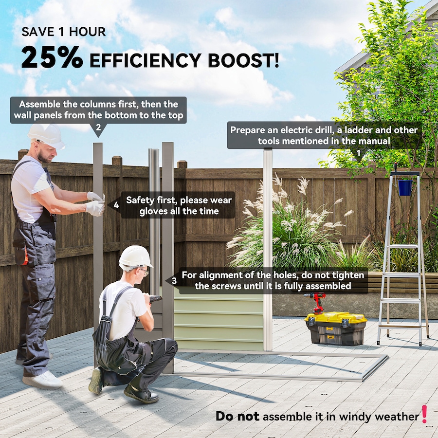 Image 931078_ALTMORE3.jpg, Product 931-078 / Price $289.99, Outsunny 6 x 4FT Metal Garden Storage Shed with 2 Vents, Light Grey from Outsunny on TSC.ca's Home & Garden department