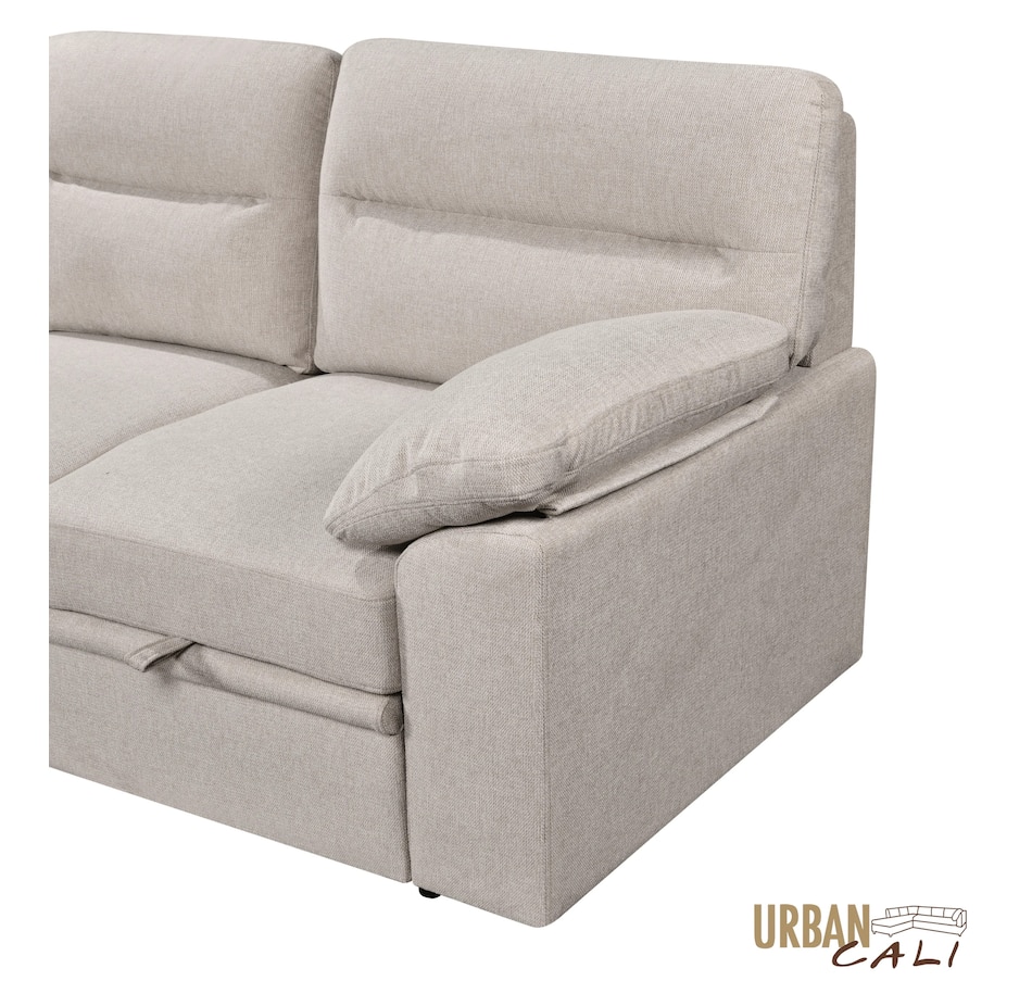 Image 931079_ALTMORE11.jpg, Product 931-079 / Price $1,779.99, Urban Cali Malibu 94.5" Wide Sleeper Sectional Sofa Bed with Pull Down Tray, Cupholders Wireless Charger and Storage Chaise from Urban Cali on TSC.ca's Home & Garden department