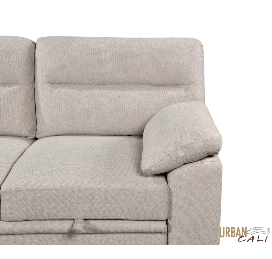 Image 931079_ALTMORE12.jpg, Product 931-079 / Price $1,779.99, Urban Cali Malibu 94.5" Wide Sleeper Sectional Sofa Bed with Pull Down Tray, Cupholders Wireless Charger and Storage Chaise from Urban Cali on TSC.ca's Home & Garden department