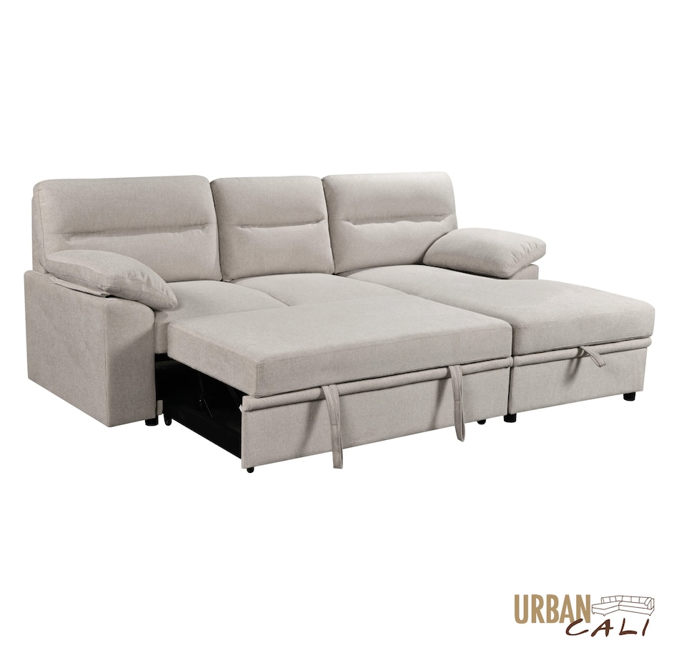 Image 931079_ALTMORE15.jpg, Product 931-079 / Price $1,779.99, Urban Cali Malibu 94.5" Wide Sleeper Sectional Sofa Bed with Pull Down Tray, Cupholders Wireless Charger and Storage Chaise from Urban Cali on TSC.ca's Home & Garden department