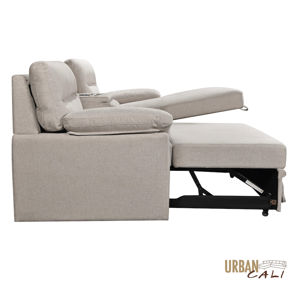 Image 931079_ALTMORE20.jpg, Product 931-079 / Price $1,779.99, Urban Cali Malibu 94.5" Wide Sleeper Sectional Sofa Bed with Pull Down Tray, Cupholders Wireless Charger and Storage Chaise from Urban Cali on TSC.ca's Home & Garden department