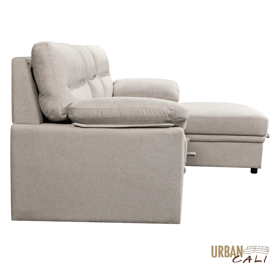 Image 931079_ALTMORE21.jpg, Product 931-079 / Price $1,779.99, Urban Cali Malibu 94.5" Wide Sleeper Sectional Sofa Bed with Pull Down Tray, Cupholders Wireless Charger and Storage Chaise from Urban Cali on TSC.ca's Home & Garden department