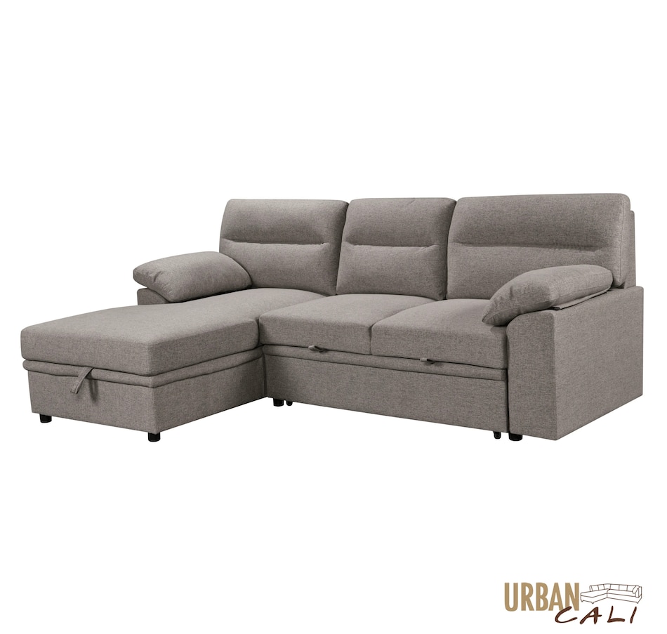 Image 931079_ALTMORE26.jpg, Product 931-079 / Price $1,779.99, Urban Cali Malibu 94.5" Wide Sleeper Sectional Sofa Bed with Pull Down Tray, Cupholders Wireless Charger and Storage Chaise from Urban Cali on TSC.ca's Home & Garden department
