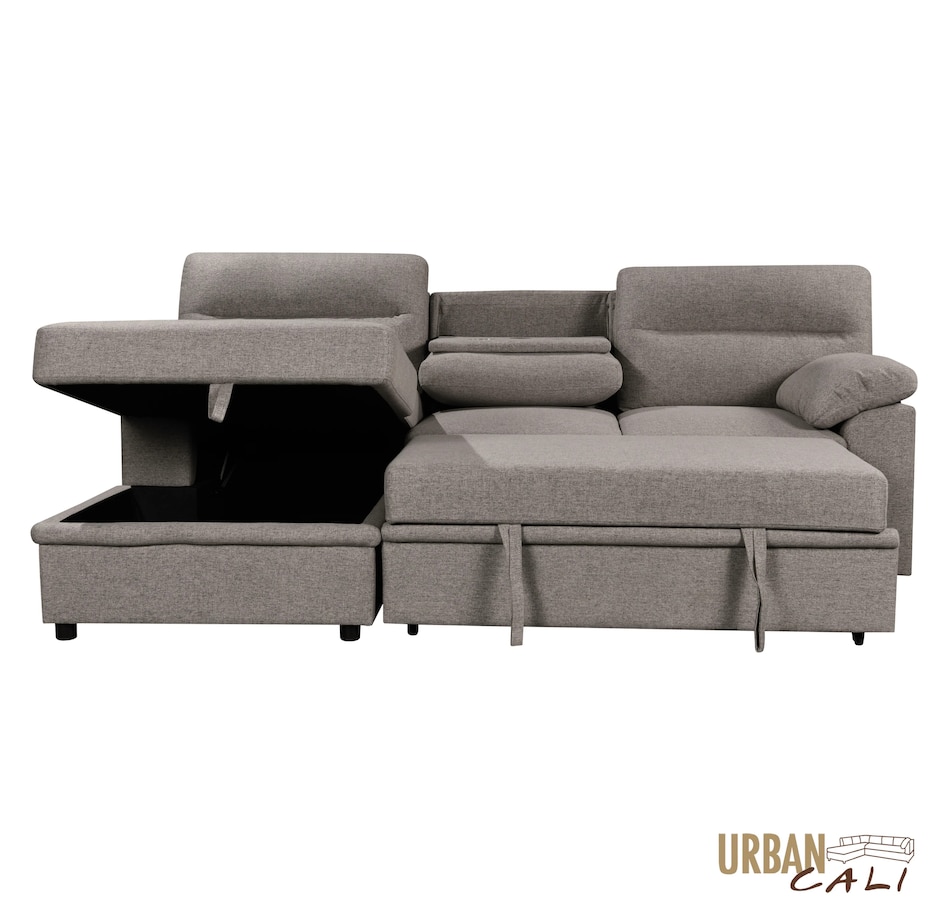 Image 931079_ALTMORE27.jpg, Product 931-079 / Price $1,779.99, Urban Cali Malibu 94.5" Wide Sleeper Sectional Sofa Bed with Pull Down Tray, Cupholders Wireless Charger and Storage Chaise from Urban Cali on TSC.ca's Home & Garden department