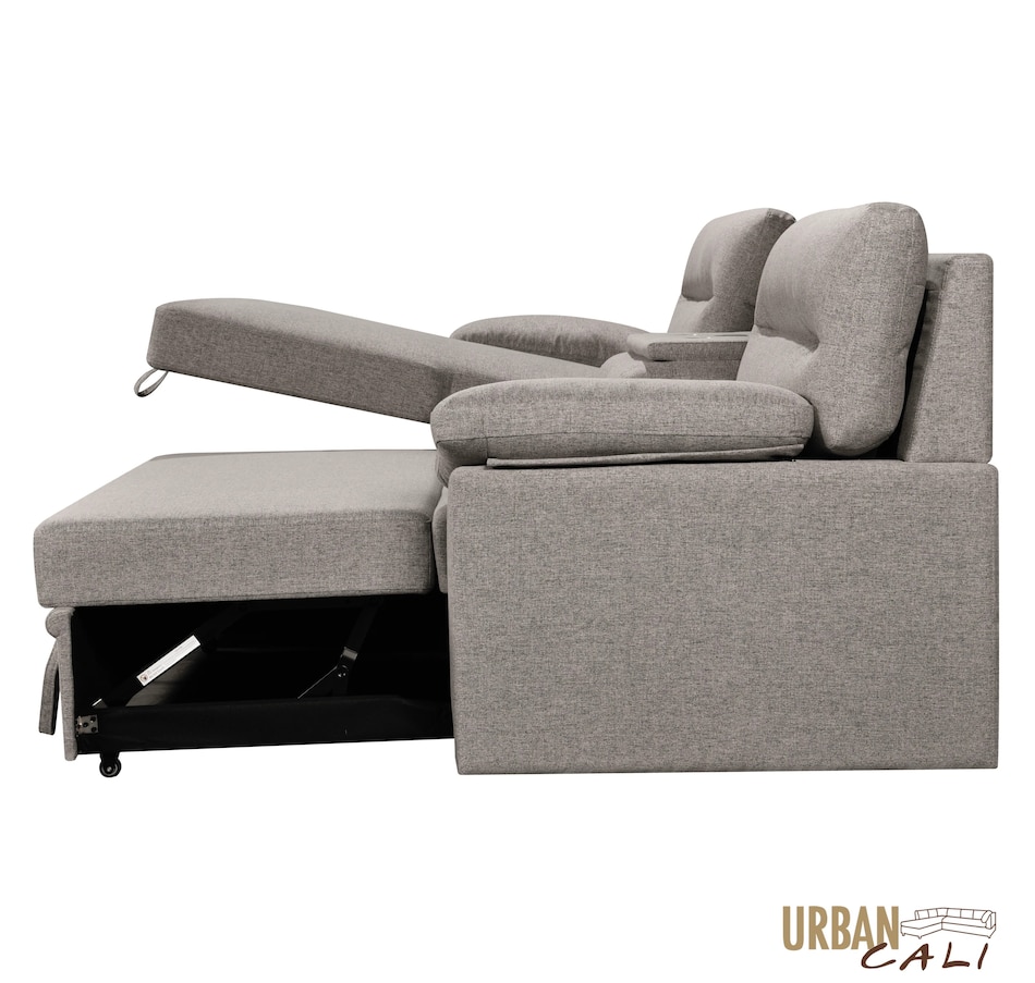 Image 931079_ALTMORE29.jpg, Product 931-079 / Price $1,779.99, Urban Cali Malibu 94.5" Wide Sleeper Sectional Sofa Bed with Pull Down Tray, Cupholders Wireless Charger and Storage Chaise from Urban Cali on TSC.ca's Home & Garden department