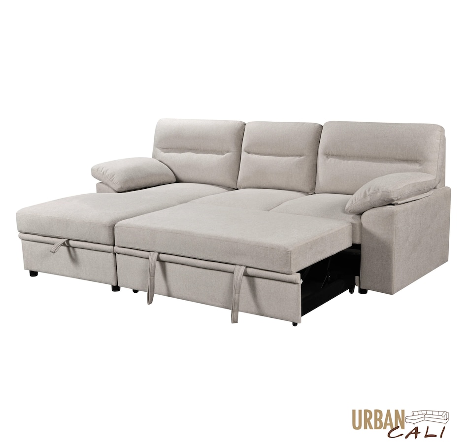 Image 931079_ALTMORE3.jpg, Product 931-079 / Price $1,779.99, Urban Cali Malibu 94.5" Wide Sleeper Sectional Sofa Bed with Pull Down Tray, Cupholders Wireless Charger and Storage Chaise from Urban Cali on TSC.ca's Home & Garden department