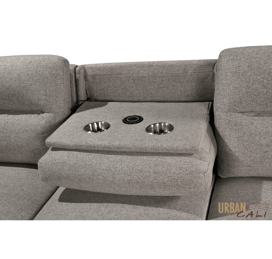 Image 931079_ALTMORE31.jpg, Product 931-079 / Price $1,779.99, Urban Cali Malibu 94.5" Wide Sleeper Sectional Sofa Bed with Pull Down Tray, Cupholders Wireless Charger and Storage Chaise from Urban Cali on TSC.ca's Home & Garden department