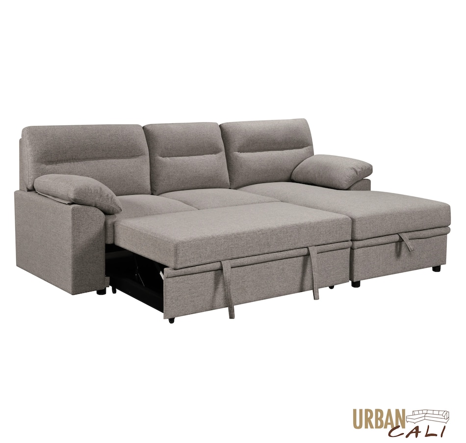 Image 931079_ALTMORE36.jpg, Product 931-079 / Price $1,779.99, Urban Cali Malibu 94.5" Wide Sleeper Sectional Sofa Bed with Pull Down Tray, Cupholders Wireless Charger and Storage Chaise from Urban Cali on TSC.ca's Home & Garden department