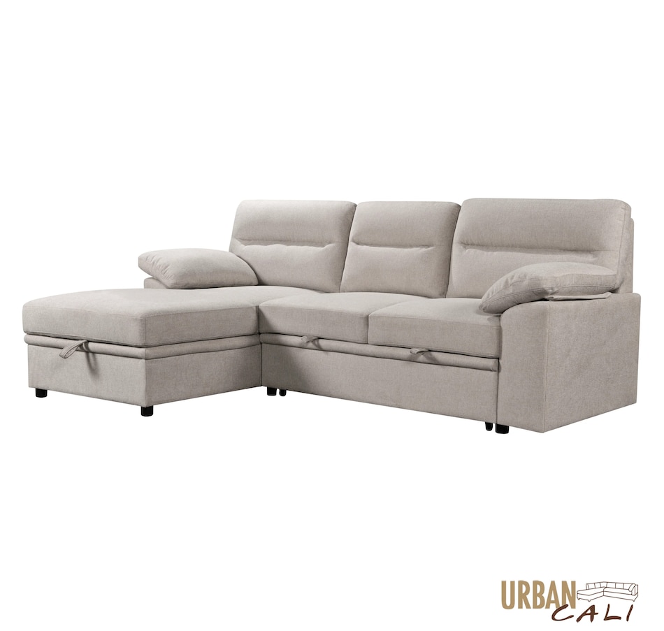 Image 931079_ALTMORE4.jpg, Product 931-079 / Price $1,779.99, Urban Cali Malibu 94.5" Wide Sleeper Sectional Sofa Bed with Pull Down Tray, Cupholders Wireless Charger and Storage Chaise from Urban Cali on TSC.ca's Home & Garden department