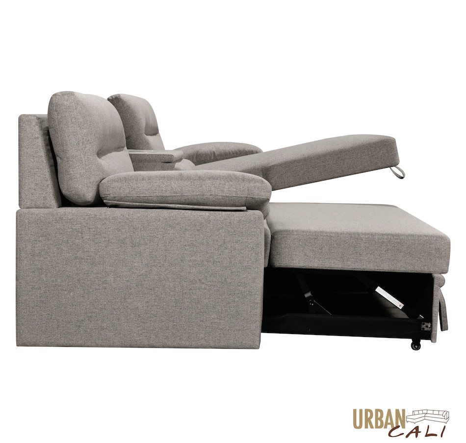 Image 931079_ALTMORE40.jpg, Product 931-079 / Price $1,779.99, Urban Cali Malibu 94.5" Wide Sleeper Sectional Sofa Bed with Pull Down Tray, Cupholders Wireless Charger and Storage Chaise from Urban Cali on TSC.ca's Home & Garden department