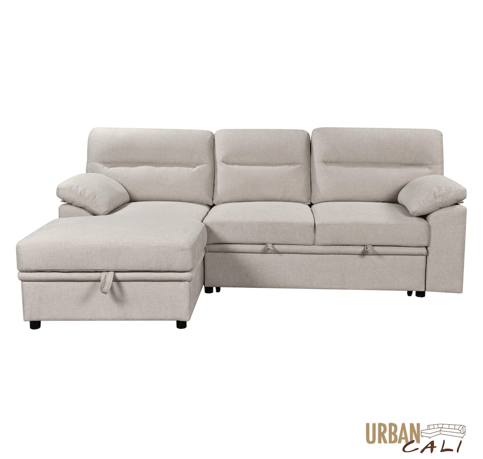 Image 931079_ALTMORE6.jpg, Product 931-079 / Price $1,779.99, Urban Cali Malibu 94.5" Wide Sleeper Sectional Sofa Bed with Pull Down Tray, Cupholders Wireless Charger and Storage Chaise from Urban Cali on TSC.ca's Home & Garden department