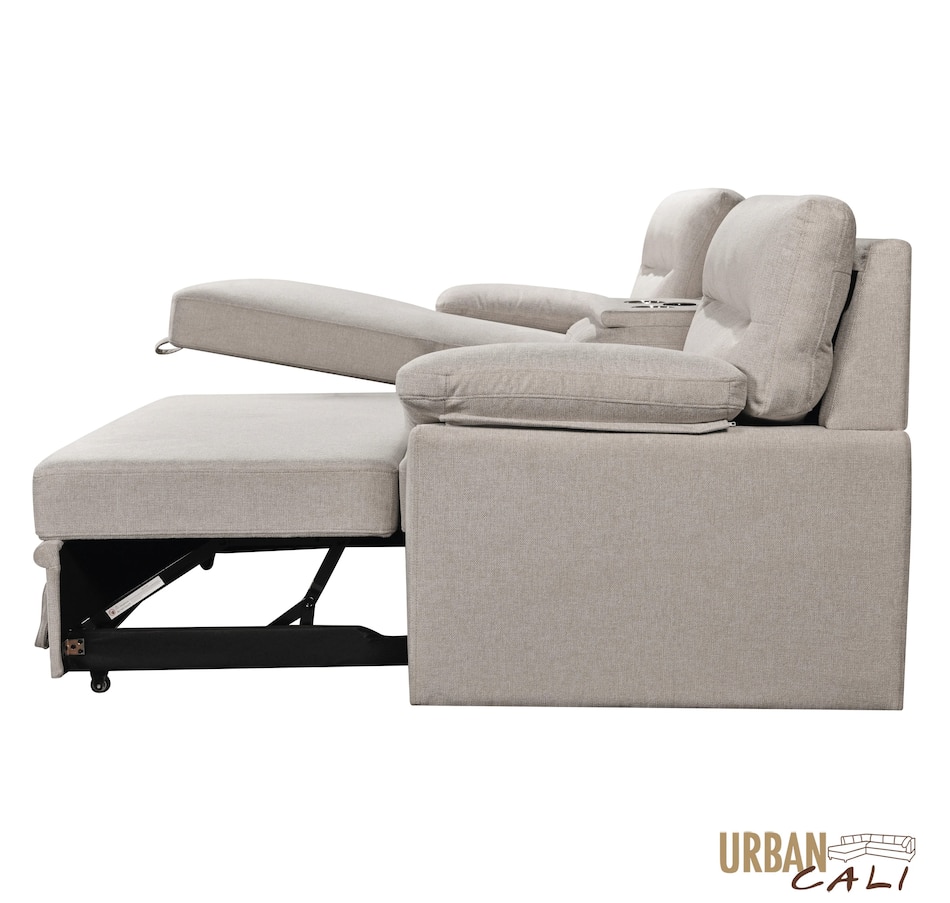 Image 931079_ALTMORE7.jpg, Product 931-079 / Price $1,779.99, Urban Cali Malibu 94.5" Wide Sleeper Sectional Sofa Bed with Pull Down Tray, Cupholders Wireless Charger and Storage Chaise from Urban Cali on TSC.ca's Home & Garden department