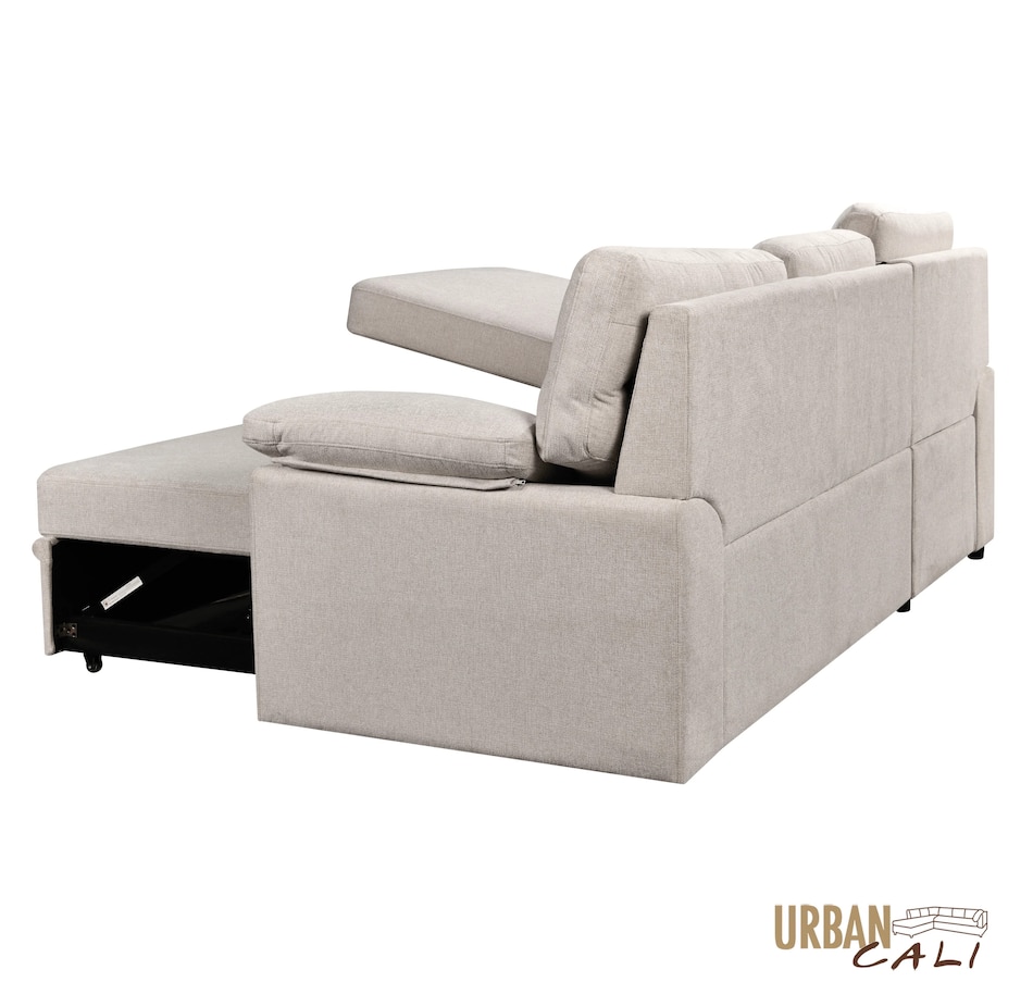 Image 931079_ALTMORE9.jpg, Product 931-079 / Price $1,779.99, Urban Cali Malibu 94.5" Wide Sleeper Sectional Sofa Bed with Pull Down Tray, Cupholders Wireless Charger and Storage Chaise from Urban Cali on TSC.ca's Home & Garden department