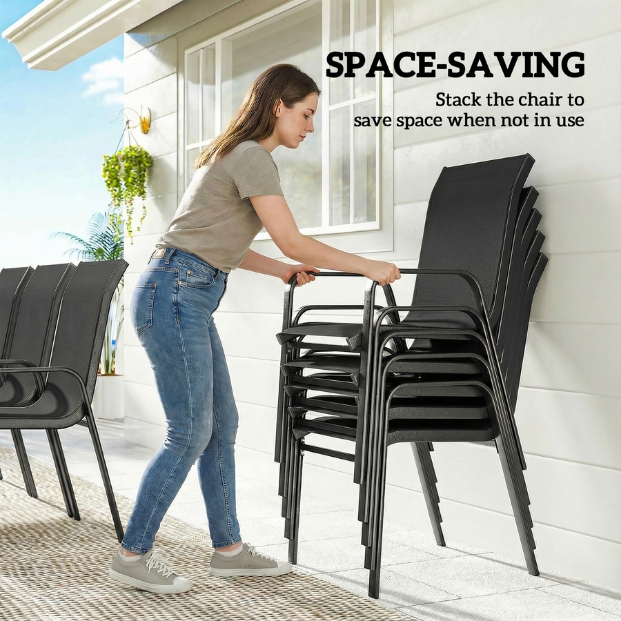 Image 931084_ALTMORE12.jpg, Product 931-084 / Price $524.99, Outsunny 9PCS Patio Dining Set Patio Table and Stackable Chairs from Outsunny on TSC.ca's Home & Garden department
