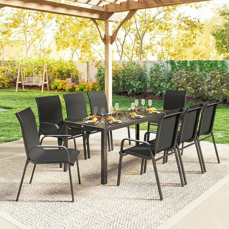 Image 931084_ALTMORE15.jpg, Product 931-084 / Price $524.99, Outsunny 9PCS Patio Dining Set Patio Table and Stackable Chairs from Outsunny on TSC.ca's Home & Garden department