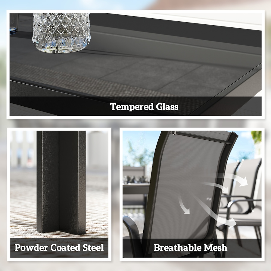 Image 931084_ALTMORE4.jpg, Product 931-084 / Price $524.99, Outsunny 9PCS Patio Dining Set Patio Table and Stackable Chairs from Outsunny on TSC.ca's Home & Garden department