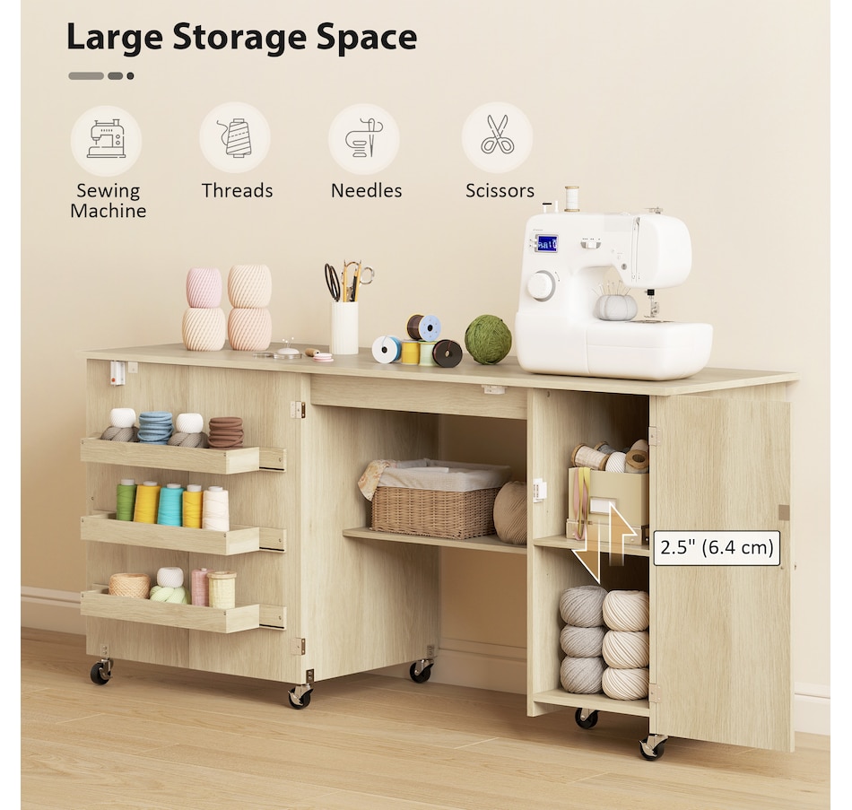 Image 931089_ALTMORE12.jpg, Product 931-089 / Price $179.99 - $219.99, HOMCOM Folding Sewing Table with Drop Leaf, Rolling Craft Table from HOMCOM on TSC.ca's Home & Garden department