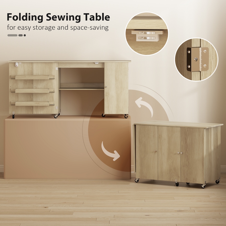 Image 931089_ALTMORE13.jpg, Product 931-089 / Price $171.99 - $199.99, HOMCOM Folding Sewing Table with Drop Leaf, Rolling Craft Table from HOMCOM on TSC.ca's Home & Garden department