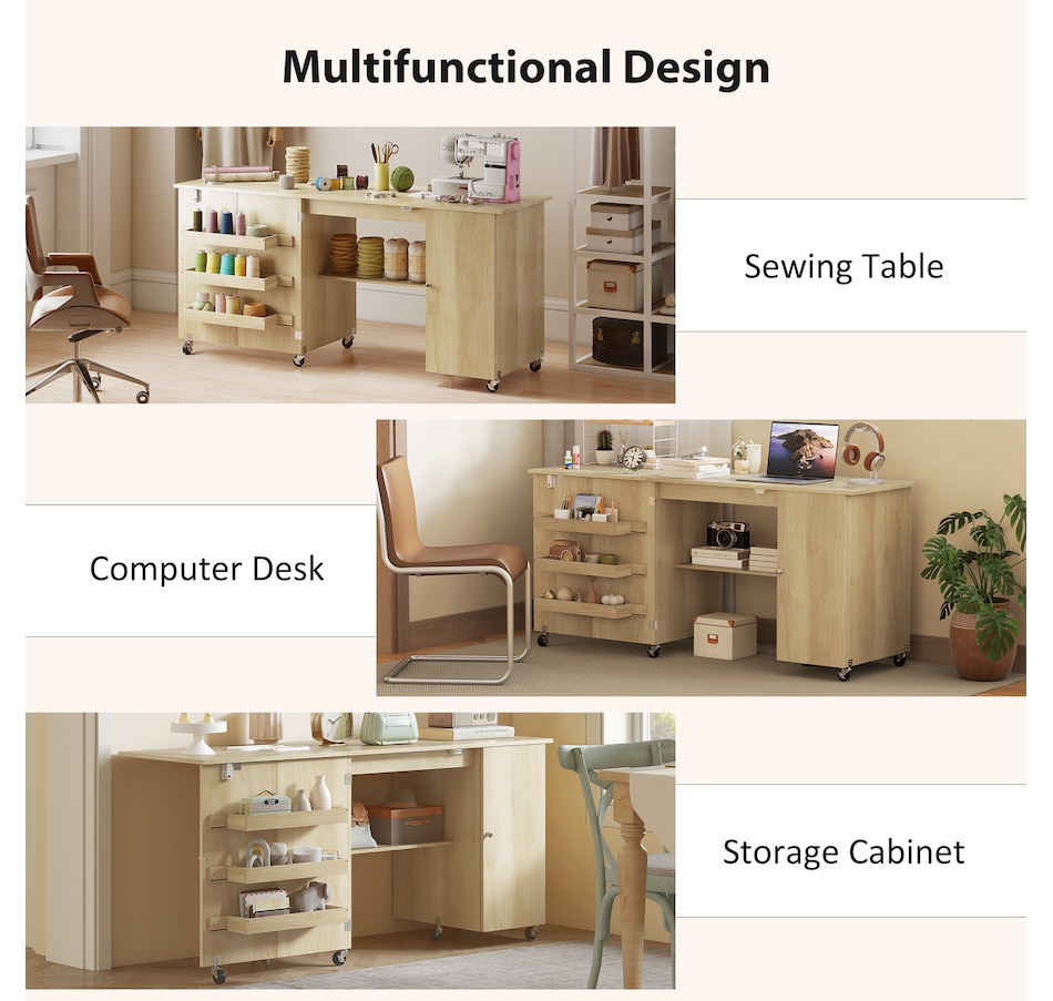 Image 931089_ALTMORE14.jpg, Product 931-089 / Price $179.99 - $219.99, HOMCOM Folding Sewing Table with Drop Leaf, Rolling Craft Table from HOMCOM on TSC.ca's Home & Garden department