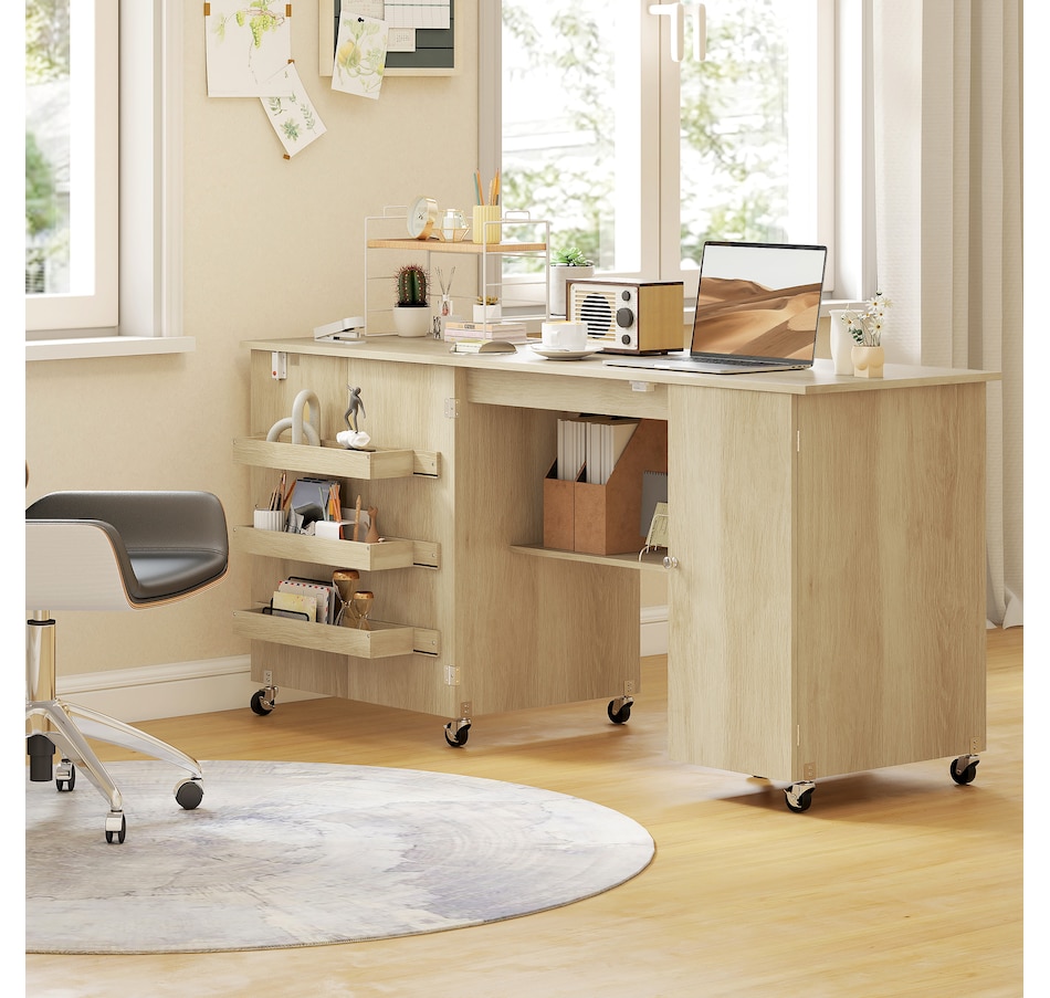 Image 931089_ALTMORE16.jpg, Product 931-089 / Price $179.99 - $219.99, HOMCOM Folding Sewing Table with Drop Leaf, Rolling Craft Table from HOMCOM on TSC.ca's Home & Garden department