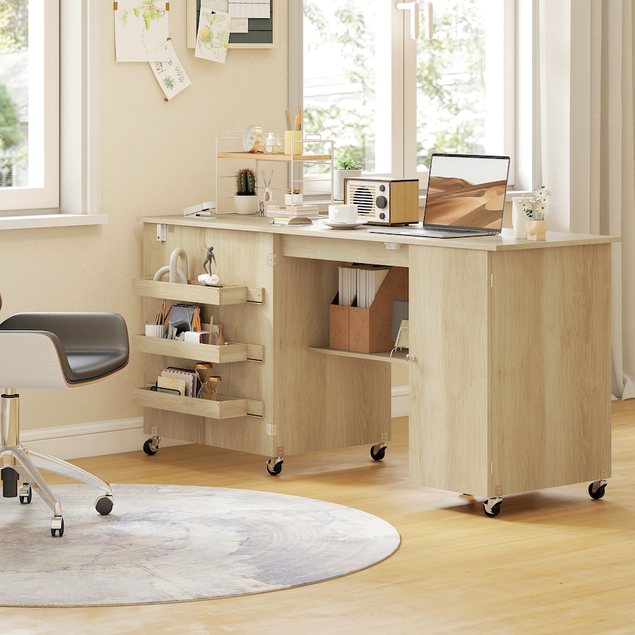 Image 931089_ALTMORE16.jpg, Product 931-089 / Price $171.99 - $199.99, HOMCOM Folding Sewing Table with Drop Leaf, Rolling Craft Table from HOMCOM on TSC.ca's Home & Garden department