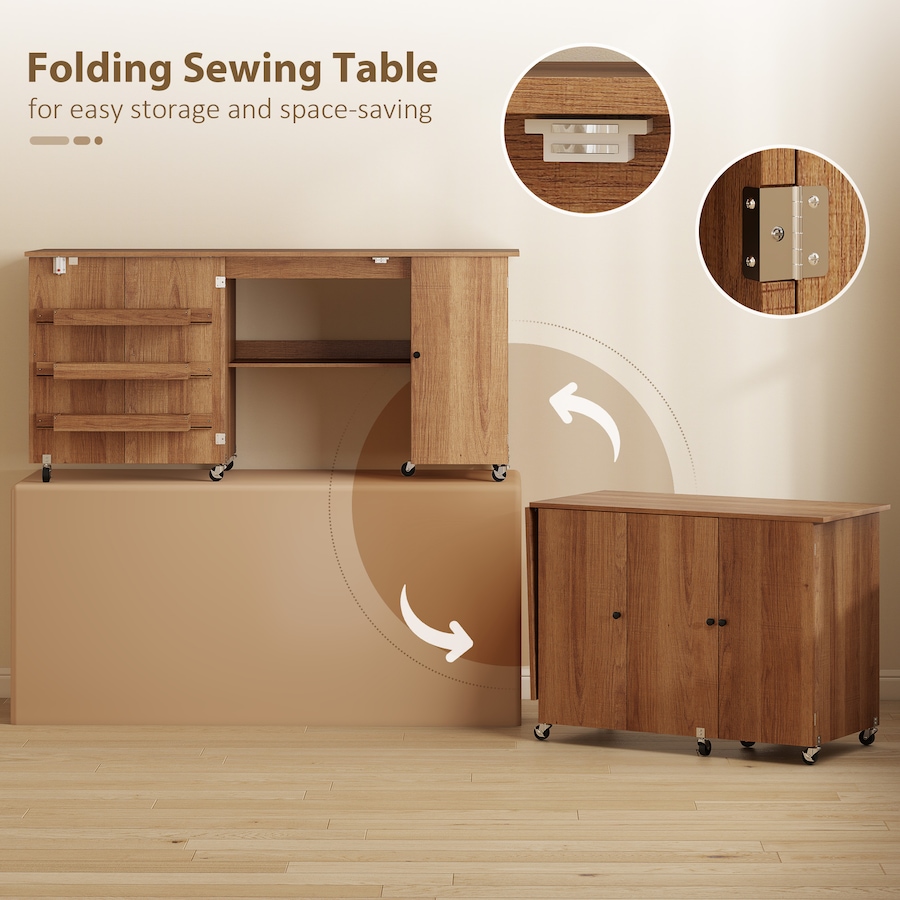 Image 931089_ALTMORE21.jpg, Product 931-089 / Price $171.99 - $199.99, HOMCOM Folding Sewing Table with Drop Leaf, Rolling Craft Table from HOMCOM on TSC.ca's Home & Garden department