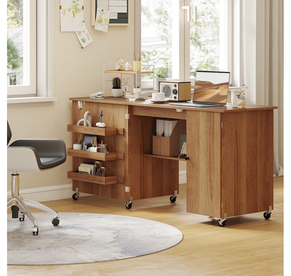 Image 931089_ALTMORE24.jpg, Product 931-089 / Price $179.99 - $219.99, HOMCOM Folding Sewing Table with Drop Leaf, Rolling Craft Table from HOMCOM on TSC.ca's Home & Garden department