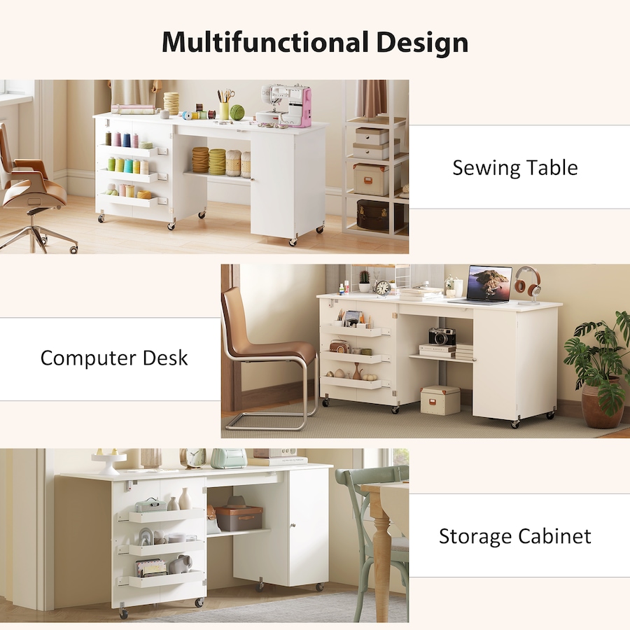 Image 931089_ALTMORE5.jpg, Product 931-089 / Price $171.99 - $199.99, HOMCOM Folding Sewing Table with Drop Leaf, Rolling Craft Table from HOMCOM on TSC.ca's Home & Garden department