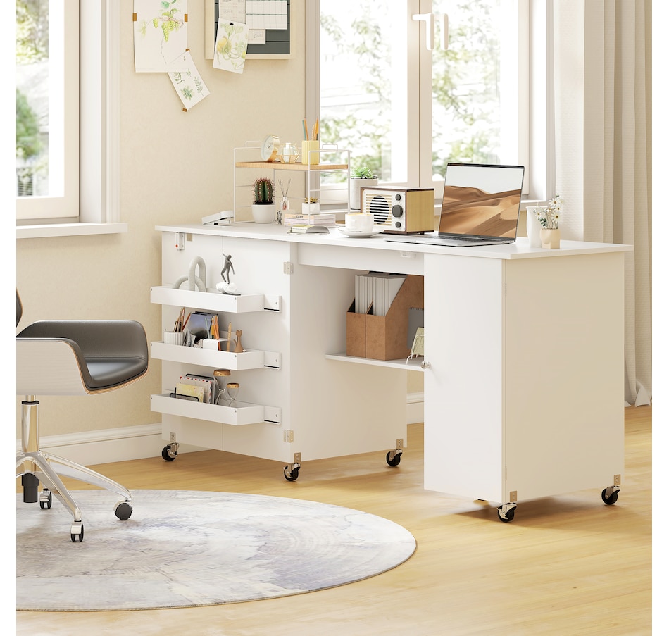 Image 931089_ALTMORE7.jpg, Product 931-089 / Price $179.99 - $219.99, HOMCOM Folding Sewing Table with Drop Leaf, Rolling Craft Table from HOMCOM on TSC.ca's Home & Garden department