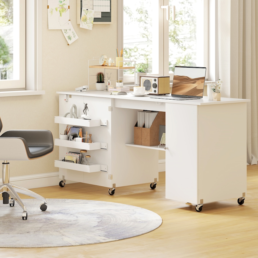 Image 931089_ALTMORE7.jpg, Product 931-089 / Price $171.99 - $199.99, HOMCOM Folding Sewing Table with Drop Leaf, Rolling Craft Table from HOMCOM on TSC.ca's Home & Garden department