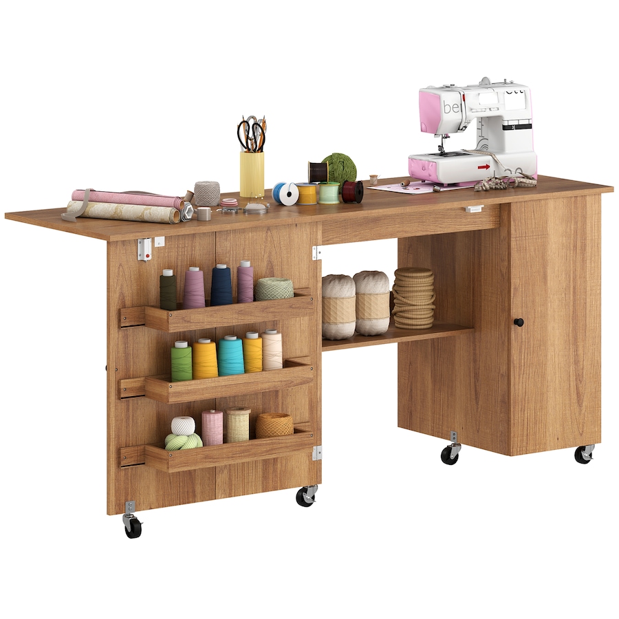 Image 931089_ST03.jpg, Product 931-089 / Price $171.99 - $199.99, HOMCOM Folding Sewing Table with Drop Leaf, Rolling Craft Table from HOMCOM on TSC.ca's Home & Garden department