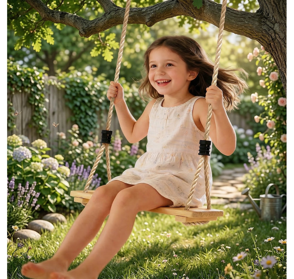 Image 931090_ALTMORE10.jpg, Product 931-090 / Price $31.99, Qaba Wooden Swing Seat for Backyard with Adjustable Rope 15.7" x6.3" from Qaba on TSC.ca's Home & Garden department