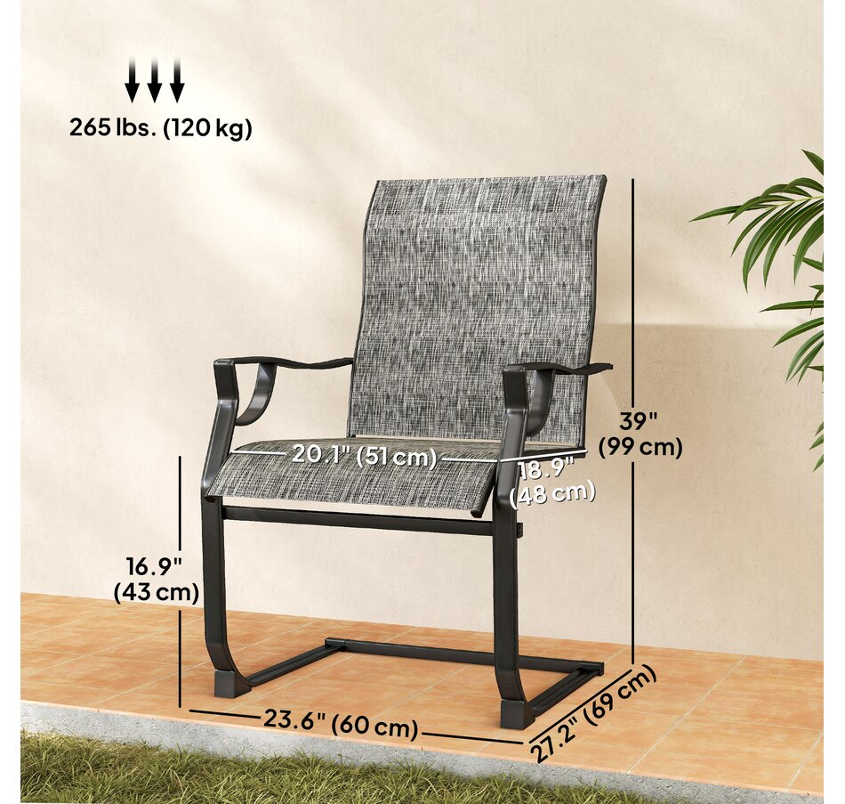 Image 931100_ALTMORE2.jpg, Product 931-100 / Price $169.99, Outsunny Patio Chairs Set of 2, C Spring Motion Outdoor Dining Chairs from Outsunny on TSC.ca's Home & Garden department
