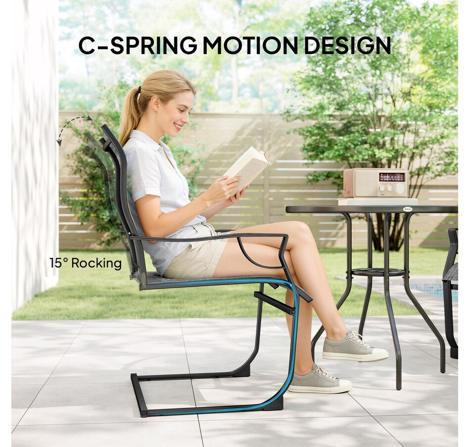 Image 931100_ALTMORE3.jpg, Product 931-100 / Price $169.99, Outsunny Patio Chairs Set of 2, C Spring Motion Outdoor Dining Chairs from Outsunny on TSC.ca's Home & Garden department