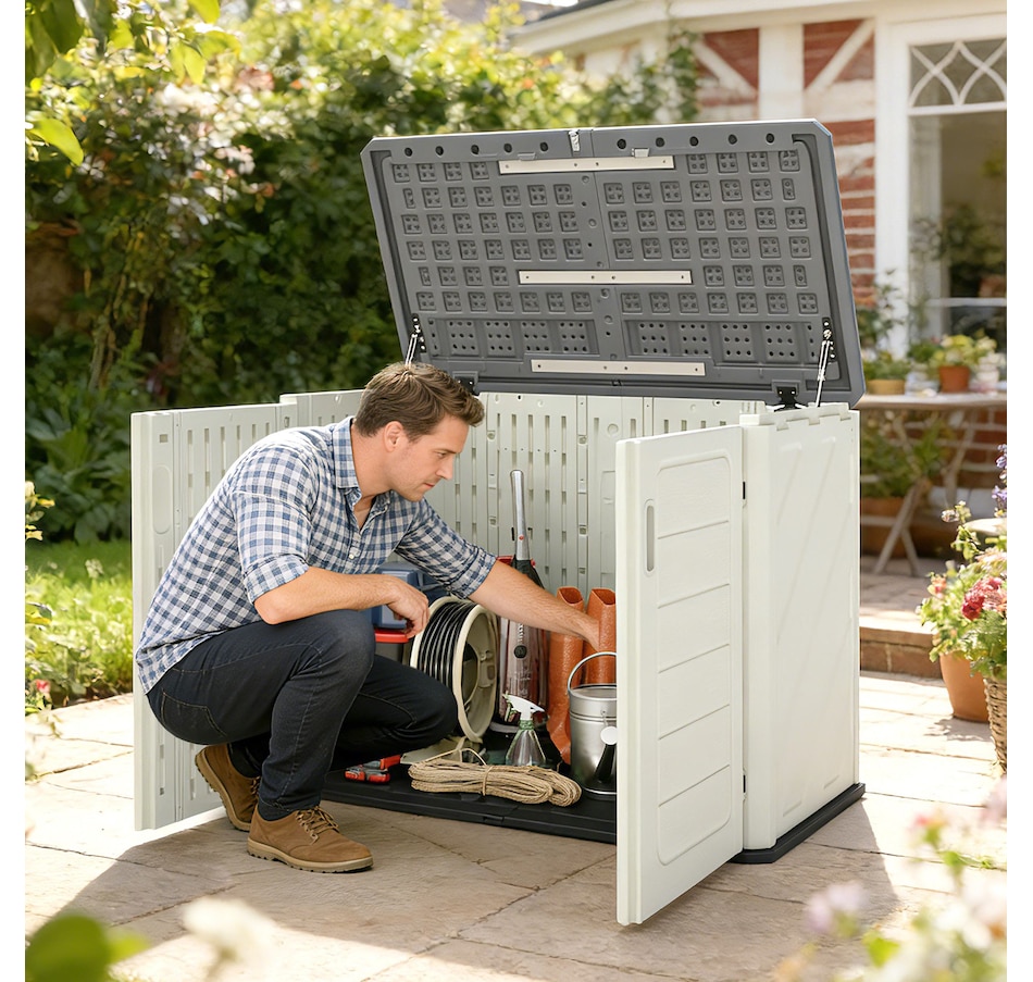 Image 931130_ALTMORE1.jpg, Product 931-130 / Price $359.99, Outsunny 35 Cu.Ft Outdoor Storage Cabinet, Waterproof with Openable Top from Outsunny on TSC.ca's Home & Garden department