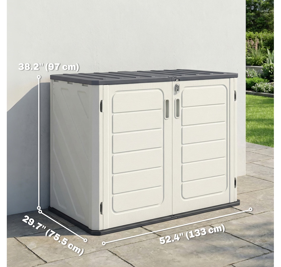 Image 931130_ALTMORE2.jpg, Product 931-130 / Price $359.99, Outsunny 35 Cu.Ft Outdoor Storage Cabinet, Waterproof with Openable Top from Outsunny on TSC.ca's Home & Garden department