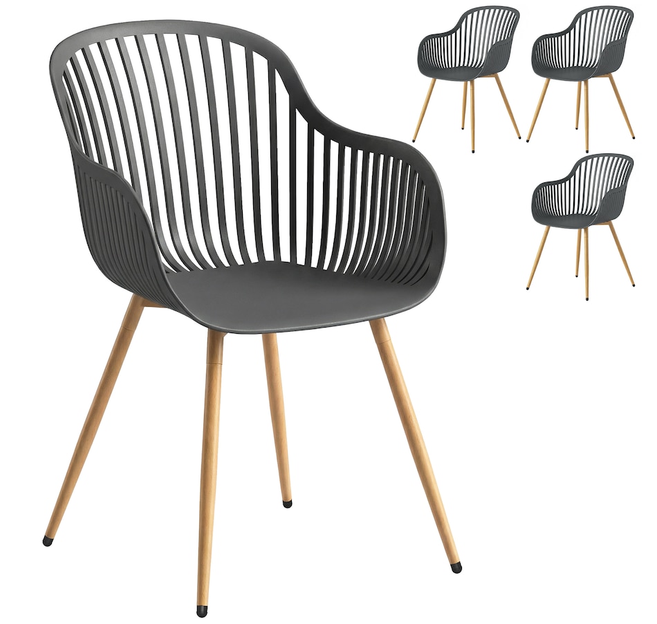 Image 931139.jpg, Product 931-139 / Price $229.99, Outsunny Outdoor Dining Chairs Set of 4, Patio Chairs with Backrest, Grey from Outsunny on TSC.ca's Home & Garden department