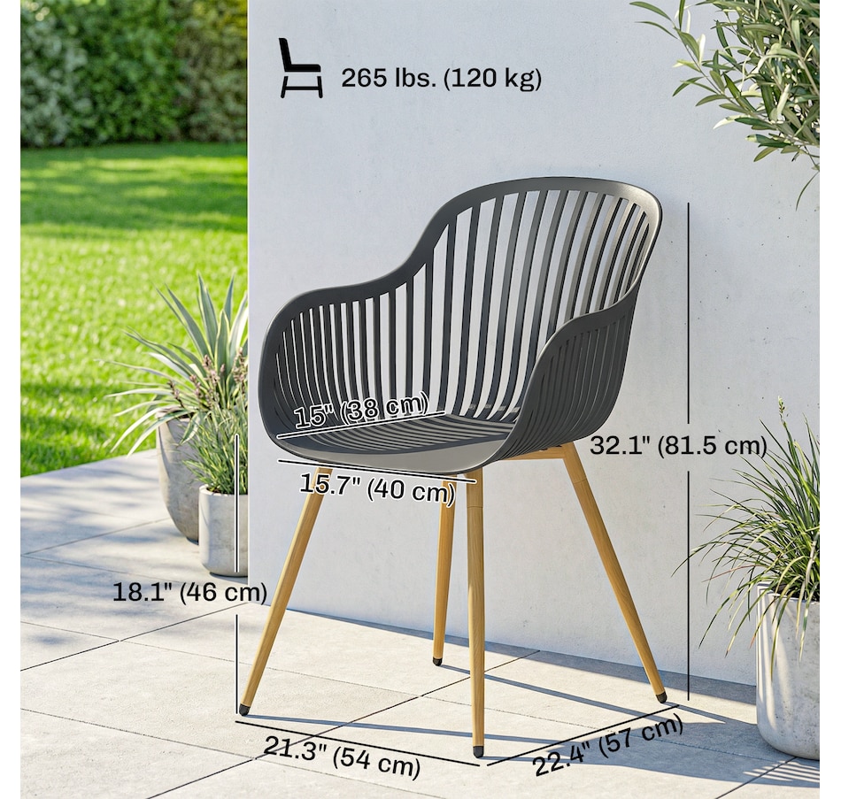 Image 931139_ALTMORE2.jpg, Product 931-139 / Price $229.99, Outsunny Outdoor Dining Chairs Set of 4, Patio Chairs with Backrest, Grey from Outsunny on TSC.ca's Home & Garden department