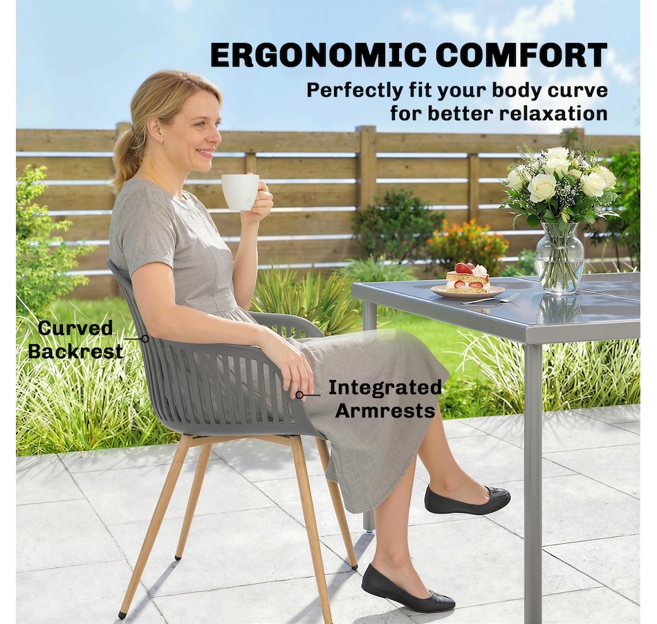 Image 931139_ALTMORE4.jpg, Product 931-139 / Price $229.99, Outsunny Outdoor Dining Chairs Set of 4, Patio Chairs with Backrest, Grey from Outsunny on TSC.ca's Home & Garden department