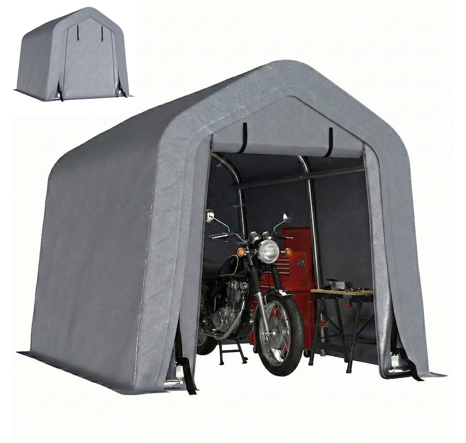 Image 931146.jpg, Product 931-146 / Price $159.99, Outsunny 8'x6' Outdoor Storage Shelter with Roll Up and Zipper Door from Outsunny on TSC.ca's Home & Garden department